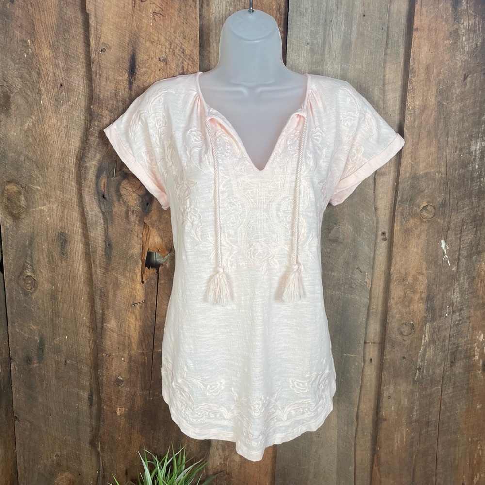 Lucky Brand Light Pink Bohemian Shirt - Size Small